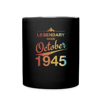 80th Birthday Legendary since October 1945 Vintage - Full Colour Mug - black - Front