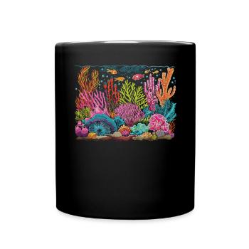 Aquarium Aquarist Coral Fragging - Full Colour Mug - black - Front