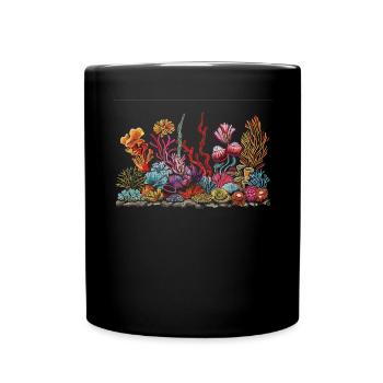 Aquarium Aquarist Coral Fragging - Full Colour Mug - black - Front
