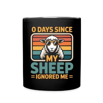 0 jours depuis que mes moutons m’ont ignoré Éleveur de moutons - Mug uni - noir - Devant