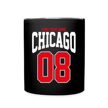 SPORT CHICAGO BASKETBALL FUSSBALL BASEBALL USA - Tasse einfarbig - Schwarz - Vorne