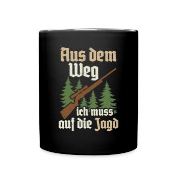 Jäger Jagd Jagdschein Wald Jagen - Tasse einfarbig - Schwarz - Vorne