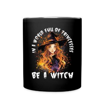 Gruselige Pin-up-hexe Halloween - Tasse einfarbig - Schwarz - Vorne