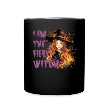 Gruselige Pin-up-hexe Halloween - Tasse einfarbig - Schwarz - Vorne