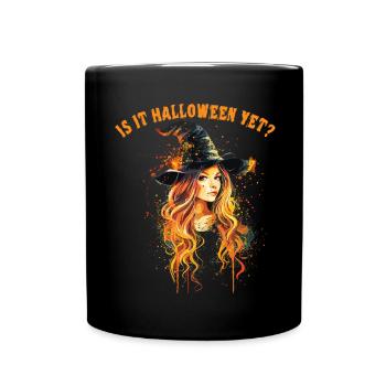 Gruselige Pin-up-hexe Halloween - Tasse einfarbig - Schwarz - Vorne