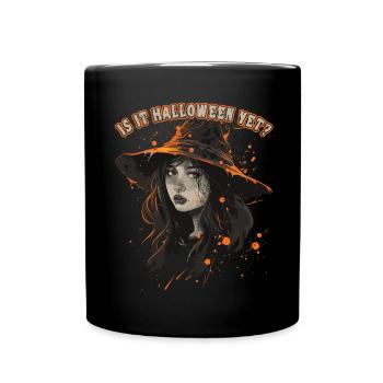 Gruselige Pin-up-hexe Halloween - Tasse einfarbig - Schwarz - Vorne