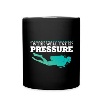 Lustiger Spruch Taucher Geschenk Druck Witz Meer - Tasse einfarbig - Schwarz - Vorne