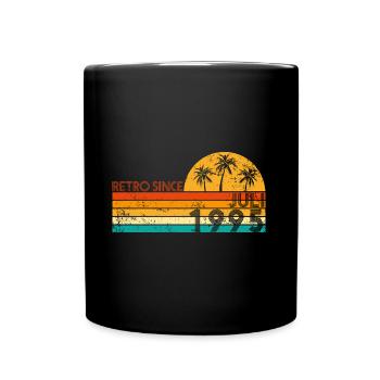 Retro since Juli 1995 - Geburtstag im Juli - Tasse einfarbig - Schwarz - Vorne