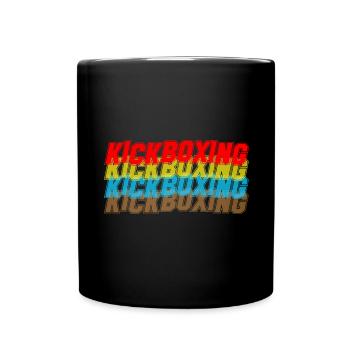Vintage Kickboxing Retro Kickboxer Fighter MMA - Full Colour Mug - black - Front