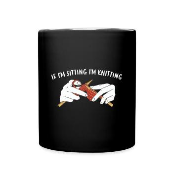 Si je suis assise, je tricote - Mug uni - noir - Devant
