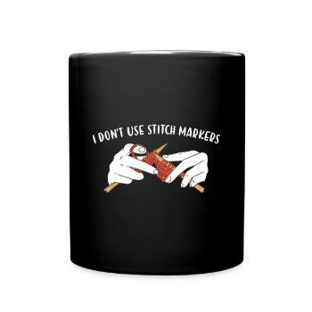 Je n’utilise pas de marqueurs de point tricot - Mug uni - noir - Devant