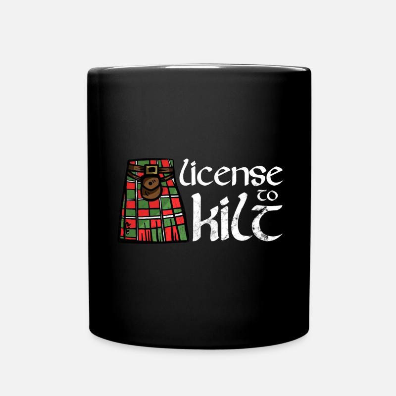 Schottischer Kilt Tracht - Schottenrock Schottland - Tasse einfarbig - Schwarz