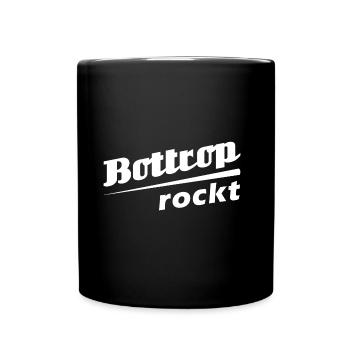 Bottrop rockt - Textdesign mit Stadtnamen - Tasse einfarbig - Schwarz - Vorne