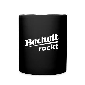 Bocholt rockt - Textdesign mit Stadtnamen - Tasse einfarbig - Schwarz - Vorne