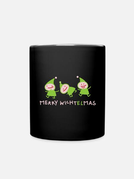 Wichtel Weihnachten (b) - Tasse einfarbig - Schwarz