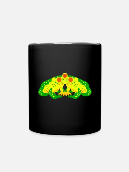 Spacy and psychedelic Frog - Tasse einfarbig - Schwarz