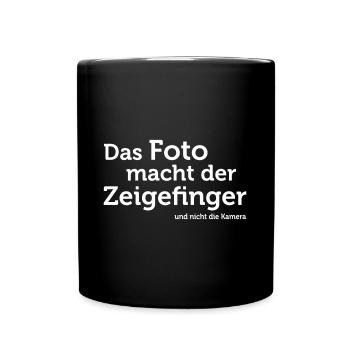 Das Foto macht der Zeigefinger - Tasse einfarbig - Schwarz - Vorne