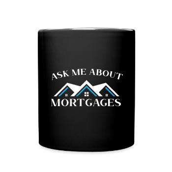 Fragen Sie mich über Hypotheken Haus Immobilienmak - Tasse einfarbig - Schwarz - Vorne
