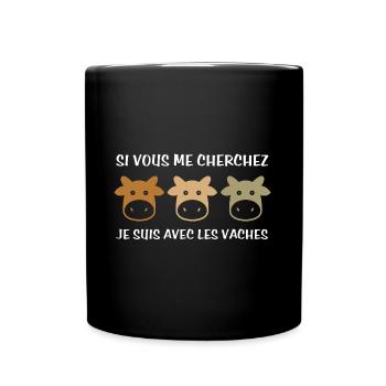 Cadeau agriculteur éleveur de vaches - Mug uni - noir - Devant