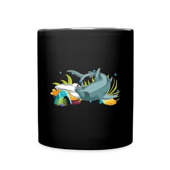 Requin corail Océan Animal Cadeau Requin Marteau - Mug uni - noir - Devant