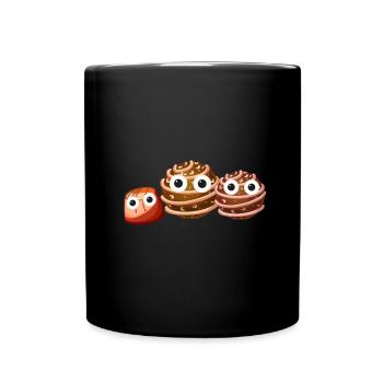 Pralinen, Pralinen, Familie, Trio - Tasse einfarbig - Schwarz - Vorne