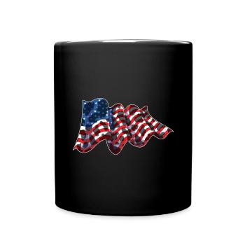 Vache motif USA drapeau ferme Animal cadeau vache - Mug uni - noir - Devant