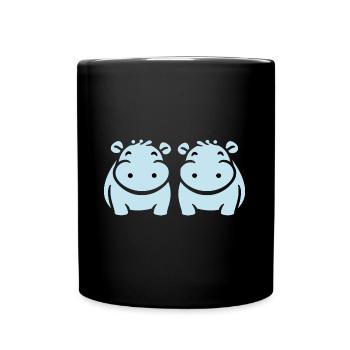 amour petit hippopotame - Mug uni - noir - Devant