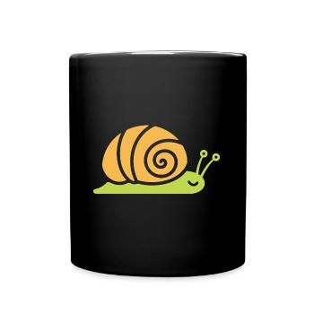 Schnecke - Tasse einfarbig - Schwarz - Vorne