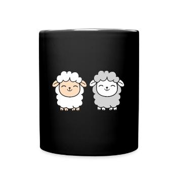 Schaf - Tasse einfarbig - Schwarz - Vorne