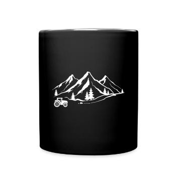 Montagne 1 et Tracteur - - Mug uni - noir - Devant