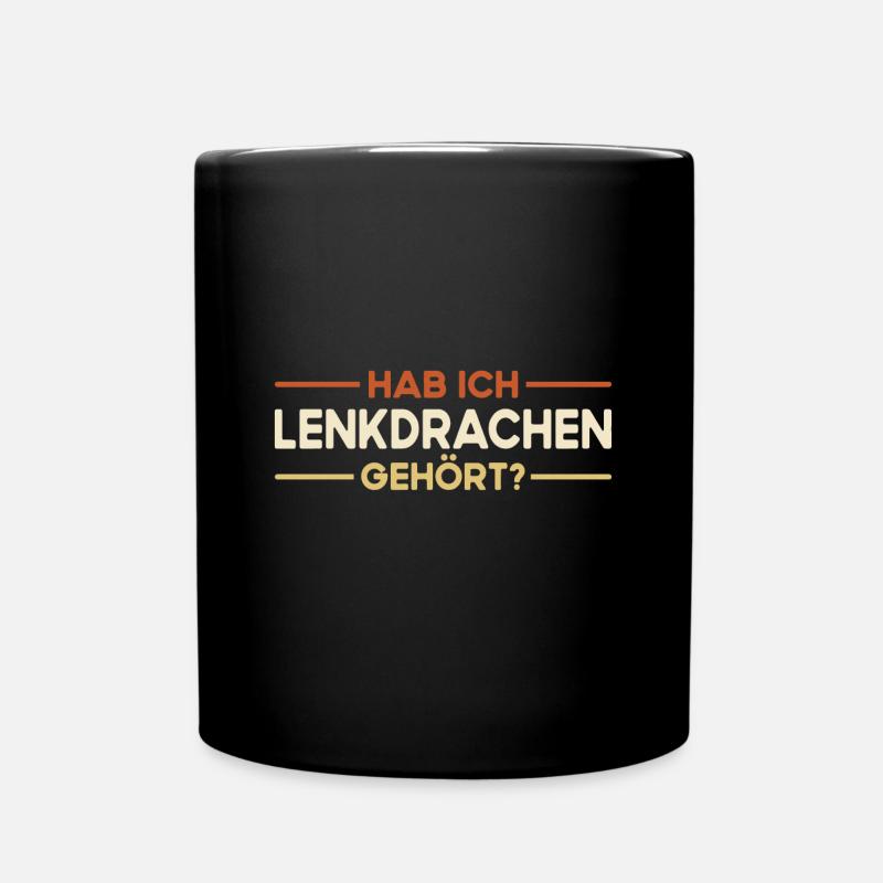 Drachen Steigen Lassen - Lenkdrachen Spruch - Tasse einfarbig - Schwarz