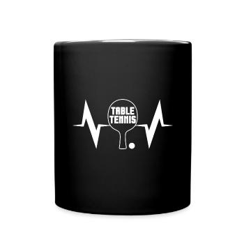Tennis de table Heartbeat ECG Joueur de tennis de table - Mug uni - noir - Devant