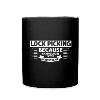 Serrure portes de verrouillage Casser ouvrir Technicien de verrouillage - Mug uni - noir - Devant