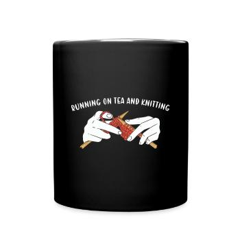 Courir sur le thé et tricoter - Mug uni - noir - Devant