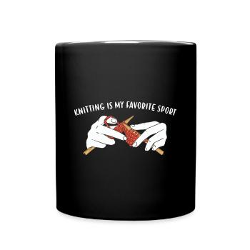 Le tricot est mon tricot de sport préféré - Mug uni - noir - Devant