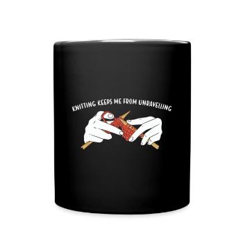 Le tricot m'empêche de me démêler - Mug uni - noir - Devant