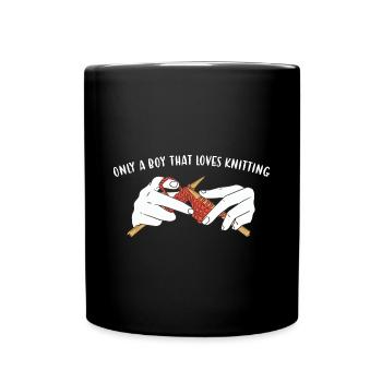 Seulement un garçon qui aime tricoter - Mug uni - noir - Devant