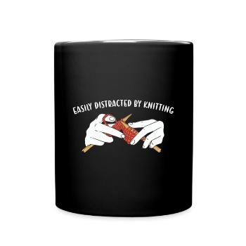Facilement distrait par le tricot - Mug uni - noir - Devant