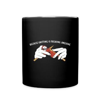 Parce que le tricot est effrayant Le tricot génial - Mug uni - noir - Devant