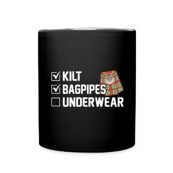 Kilt Männer Spruch Schottenrock - Tasse einfarbig - Schwarz - Vorne