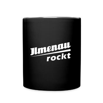 Ilmenau rockt - Textdesign mit Stadtnamen - Tasse einfarbig - Schwarz - Vorne