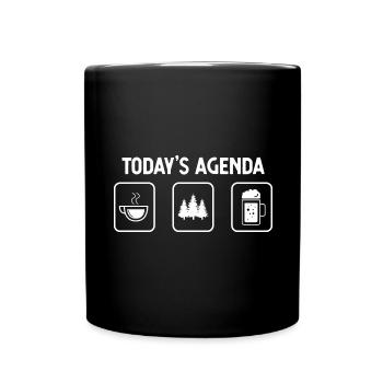 Agenda du jour - Bière - Arbres - - Mug uni - noir - Devant