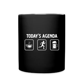 Agenda du jour - Bière - Course des femmes - - Mug uni - noir - Devant
