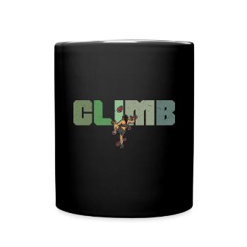 Bouldern Klettern Sportarten Turnhalle Wand - Tasse einfarbig - Schwarz - Vorne