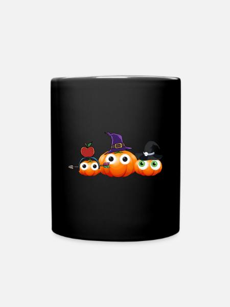 citrouille, citrouilles, famille, halloween - Mug uni - noir