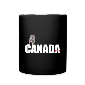 Canada with Wolf - Full Colour Mug - black - Front