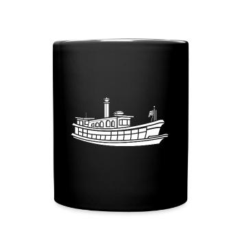 Bateau humour péniche - Mug uni - noir - Devant