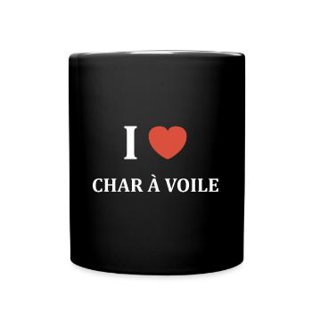 Humour Char à voile - Mug uni - noir - Devant