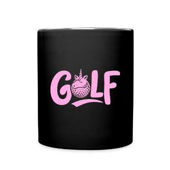 Golf-Einhorn Shirt Cap Ball Fan Unique - Tasse einfarbig - Schwarz - Vorne