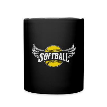 Softball-Fan Ausrüstung Liebe Spiel Tag - Tasse einfarbig - Schwarz - Vorne